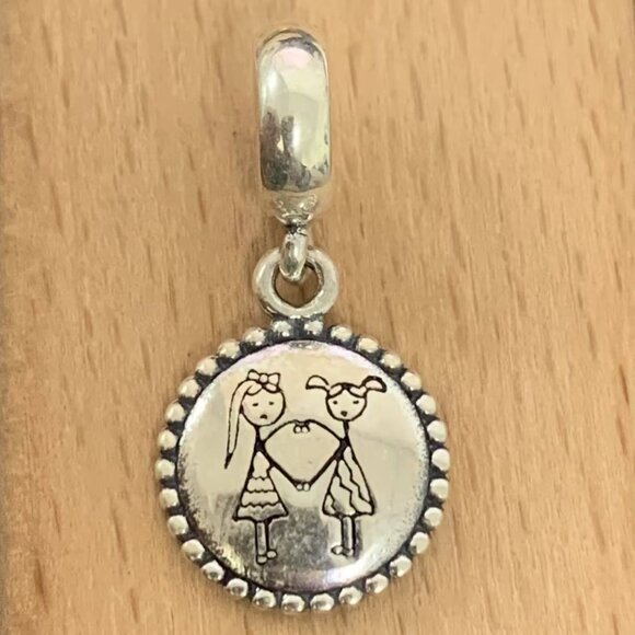 Pandora BFF Besties Charm, S925 Silver Bracelets - Picture 1 of 4